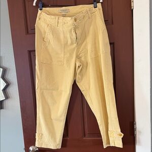 Liverpool Light Yellow Cropped Utility Pants